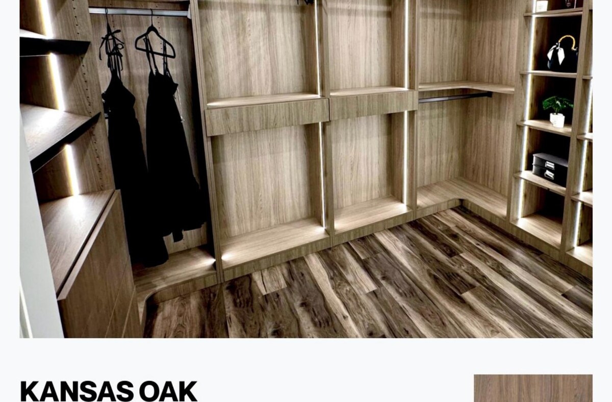 Kansas Oak closet system