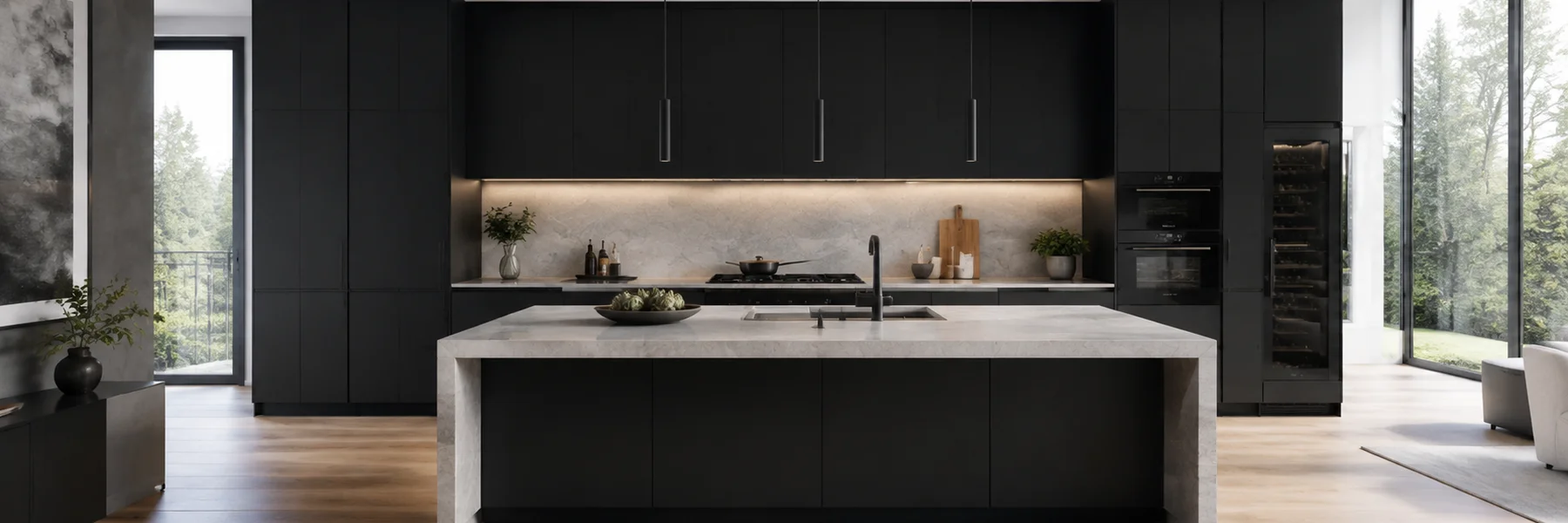 Matte Black Modern Euro cabinetry